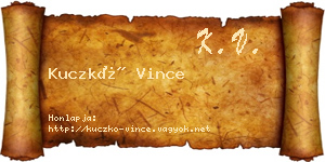 Kuczkó Vince névjegykártya