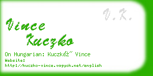 vince kuczko business card